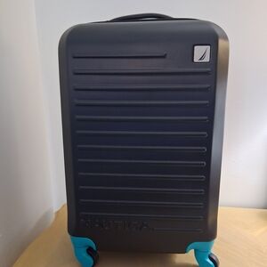 Nautica Black Suitcase with Blue Accents
